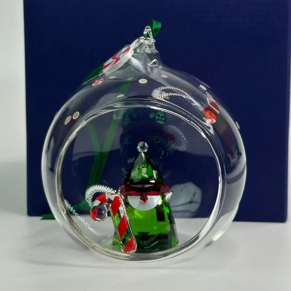 Swarovski Holiday Cheers Santa’s Elf Ball Ornament Chirtmas